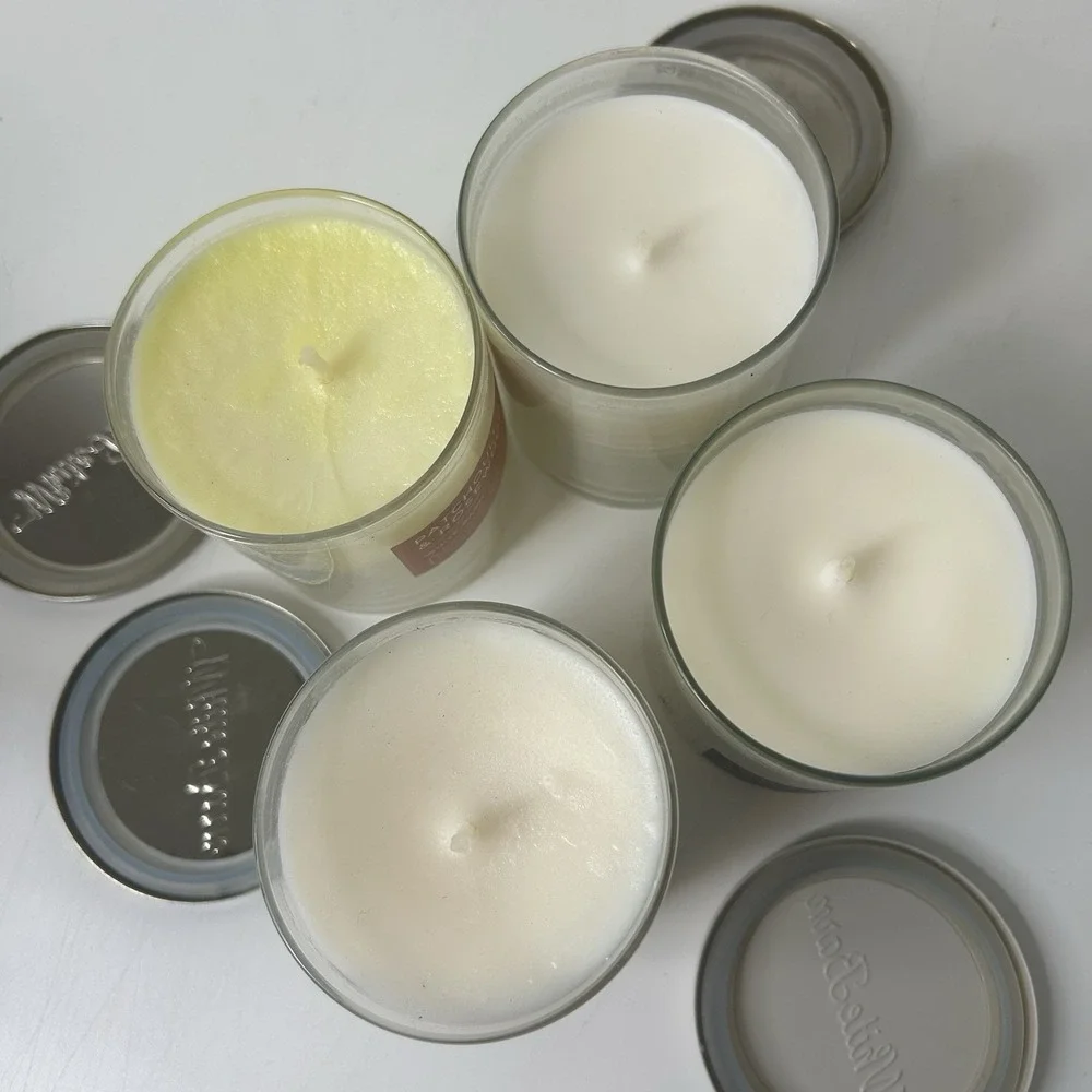 Bath & Body Works Candles Lot Of 4 Single Wick Vanilla Coconut Rosewood Amber